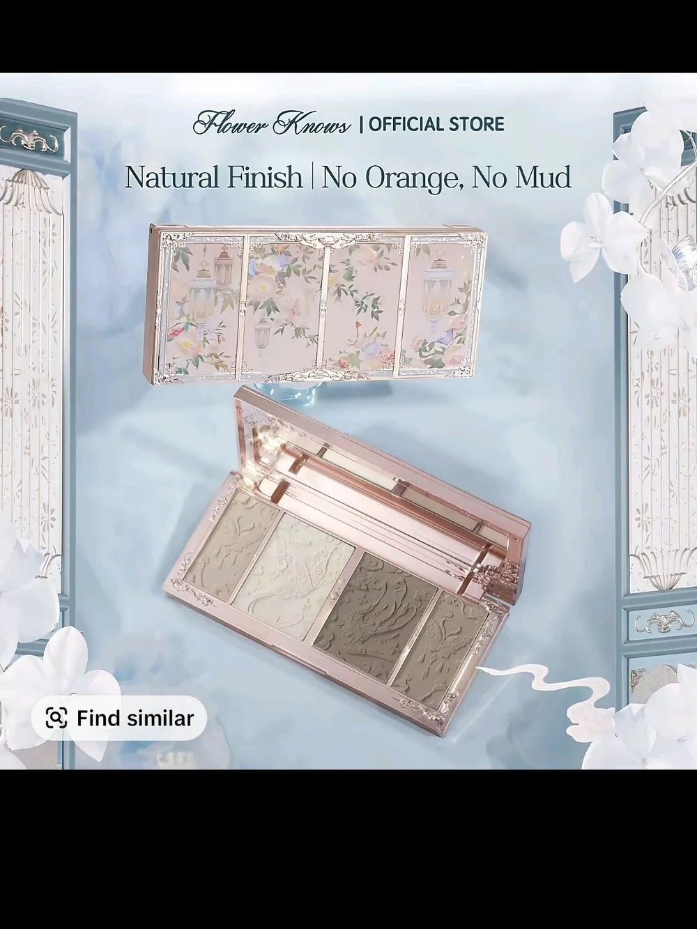 Flower Knows Floral Embossed Highlighter & Contour Palette - Nwt